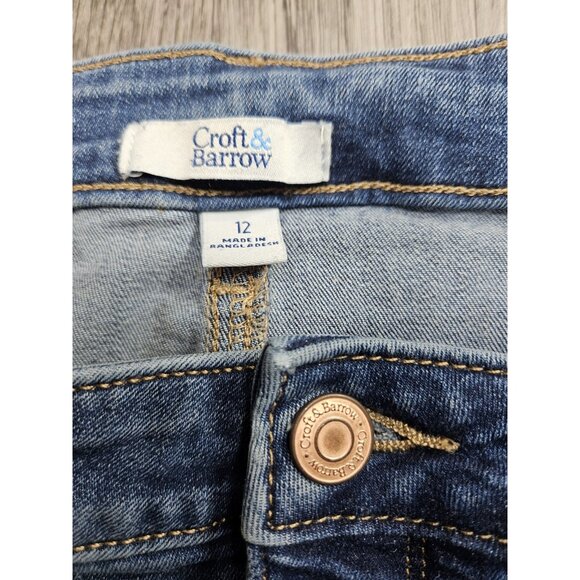(3/$35) Croft & Barrow Jeans Womens 12 Blue Mid Rise Straight Leg Stretch Pants - Picture 5 of 12